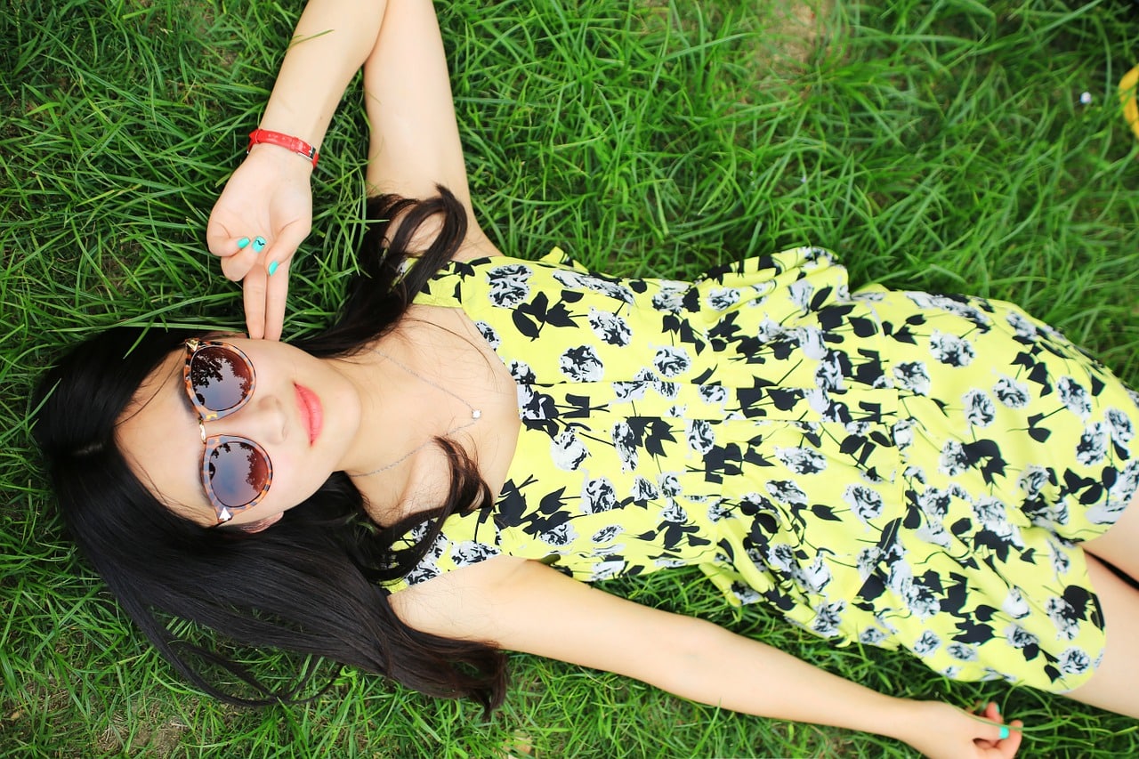 woman on grass