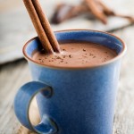mug of steaming hot chocolate