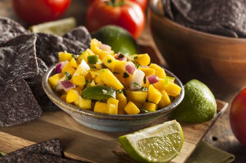 Corn and raw mango salad