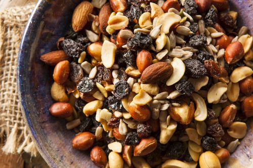 Trail mix with nuts and seeds