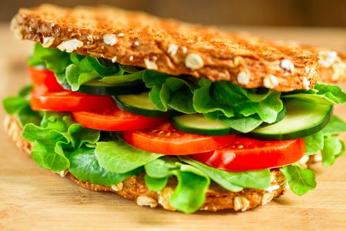 Breakfast - multigrain bread sandwich with vegetables