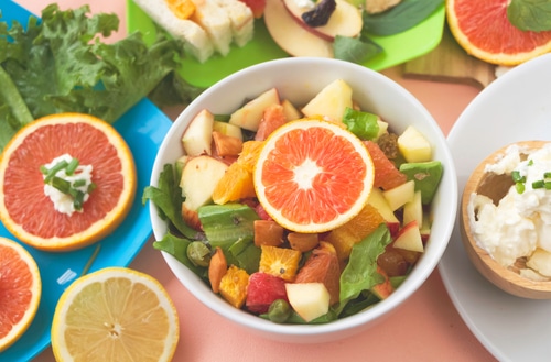 Grapefruit, Apple, and Pomegranate Salad