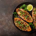 Sweet potato boat with chickpeas